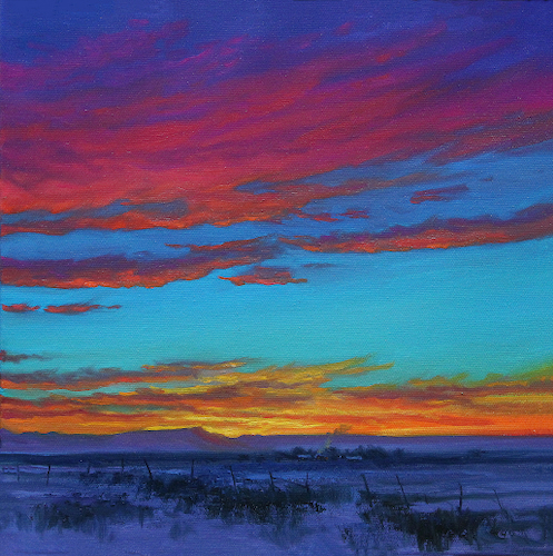 Click to view detail for Glow Across The Valley 12x12 $1900